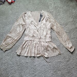 Elie Tahari Beige Blouse with Tie Waist